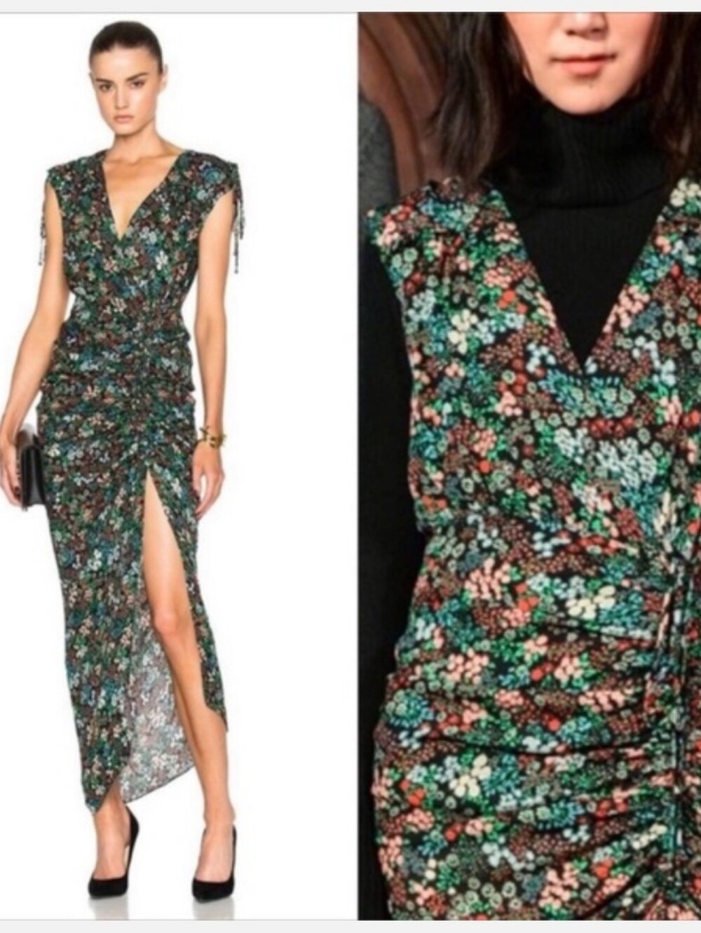 Veronica Beard Teagan Fall Garden Silk Ruched Midi Dress Sz 0 Wedding Guest $698
